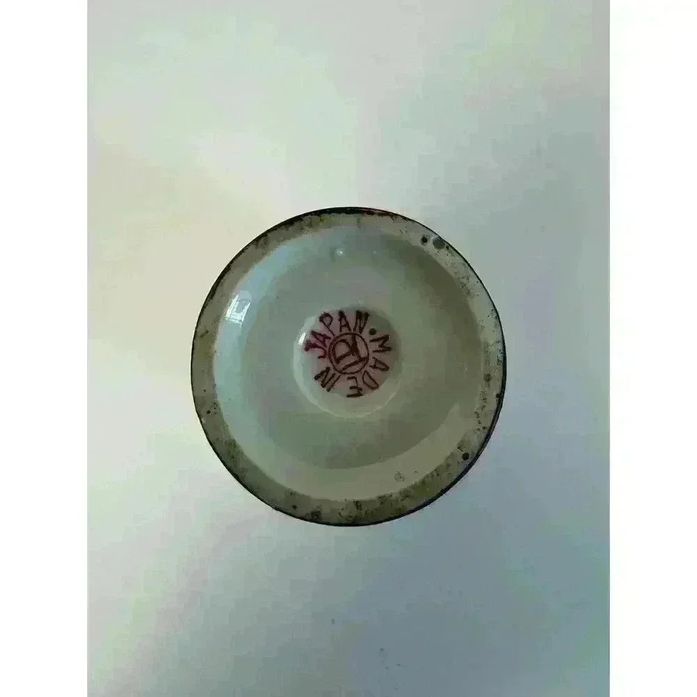 Vintage Satsuma Moriage Vase Japan Multi color 5” Signed Raised Gold Detail